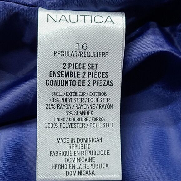 Nautica Suit Jacket Boys 16 Regular Norwegian Blue 2 Button Stretch Lined Dress - Picture 9 of 11